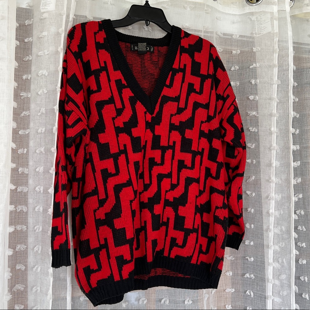 ♥️Vintage retro geometric print sweater oversized♥️